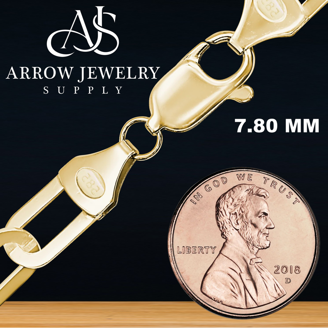 Solid 14K Yellow Gold Paperclip Cable Link Chain Necklace - Custom Length