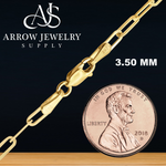 Load image into Gallery viewer, Solid 14K Yellow Gold Paperclip Cable Link Chain Necklace - Custom Length
