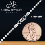 Load image into Gallery viewer, Solid 14K White Gold Diamond Cut Round Ball Bead Chain Necklace - Length
