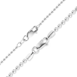 Load image into Gallery viewer, Solid 14K White Gold Round Bead Ball Chain Necklace Made in any Custom Length
