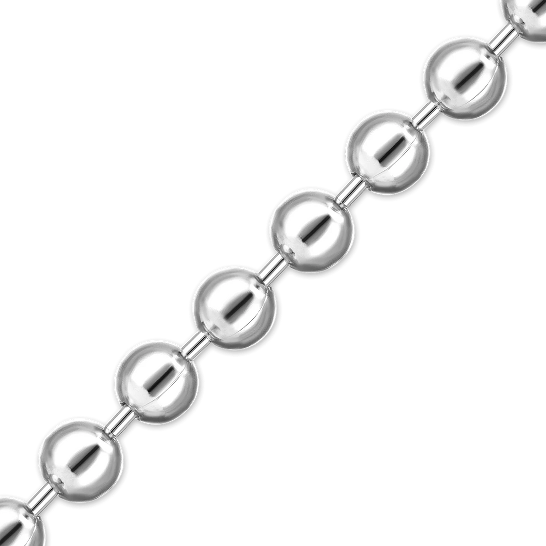 Solid 14K White Gold Round Bead Ball Chain Necklace Made in any Custom Length