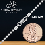 Load image into Gallery viewer, Solid 14K White Gold Round Bead Ball Chain Necklace Made in any Custom Length
