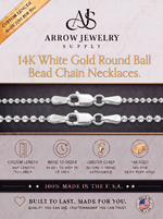 Load image into Gallery viewer, Solid 14K White Gold Round Bead Ball Chain Necklace Made in any Custom Length
