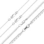 Load image into Gallery viewer, Solid 14K White Gold Venetian Box Chain Necklace Made in any Custom Length
