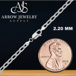 Load image into Gallery viewer, Solid 14K White Gold Elongated Cable Link Chain Necklace Custom Length
