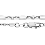 Load image into Gallery viewer, 14K White Gold Diamond Cut Cable Flat Figaro Link Chain Necklace - Custom Length
