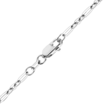 Load image into Gallery viewer, 14K White Gold Diamond Cut Cable Flat Figaro Link Chain Necklace - Custom Length
