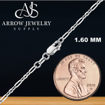 Load image into Gallery viewer, 14K White Gold Diamond Cut Cable Flat Figaro Link Chain Necklace - Custom Length
