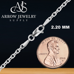 Load image into Gallery viewer, Solid 14K White Gold Diamond Cut Round Cable Link Chain Necklace - Custom Length
