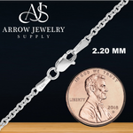 Load image into Gallery viewer, Solid 14K White Gold Heavy Round Cable Link Chain Necklace - Custom Length
