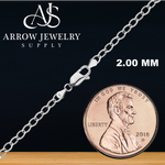 Load image into Gallery viewer, Solid 14K White Gold Light Round Cable Link Chain Necklace - Custom Length
