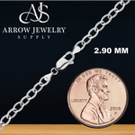 Load image into Gallery viewer, Solid 14K White Gold Light Round Cable Link Chain Necklace - Custom Length
