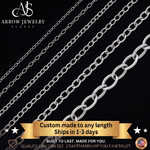 Load image into Gallery viewer, Solid 14K White Gold Light Round Cable Link Chain Necklace - Custom Length

