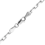 Load image into Gallery viewer, Solid 14K White Gold Elongated Diamond Cut Cable Link Custom Length Chain Necklace
