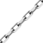 Load image into Gallery viewer, Solid 14K White Gold Elongated Diamond Cut Cable Link Custom Length Chain Necklace
