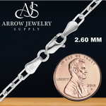 Load image into Gallery viewer, Solid 14K White Gold Elongated Diamond Cut Cable Link Custom Length Chain Necklace
