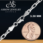 Load image into Gallery viewer, Solid 14K White Gold Elongated Diamond Cut Cable Link Custom Length Chain Necklace
