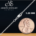 Load image into Gallery viewer, Solid 14K White Gold Elongated Diamond Cut Cable Link Custom Length Chain Necklace
