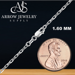 Load image into Gallery viewer, Solid 14K White Gold Elongated Diamond Cut Cable Link Custom Length Chain Necklace
