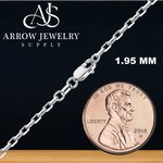 Load image into Gallery viewer, Solid 14K White Gold Elongated Diamond Cut Cable Link Custom Length Chain Necklace
