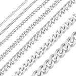 Load image into Gallery viewer, Solid 14K White Gold Curb Cuban Link Chain Necklace Made in any Custom Length
