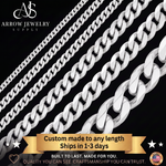 Load image into Gallery viewer, Solid 14K White Gold Curb Cuban Link Chain Necklace Made in any Custom Length
