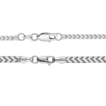 Load image into Gallery viewer, Solid 14K White Gold Franco Foxtail Chain Necklace Made in any Custom Length
