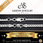 Load image into Gallery viewer, Solid 14K White Gold Franco Foxtail Chain Necklace Made in any Custom Length
