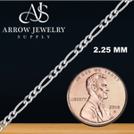 Load image into Gallery viewer, Solid 14K White Gold Classic Figaro Link Chain Necklace - Custom Length
