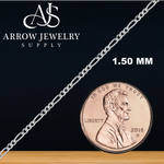Load image into Gallery viewer, Solid 14K White Gold Classic Figaro Link Chain Necklace - Custom Length

