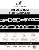 Load image into Gallery viewer, Solid 14K White Gold Classic Figaro Link Chain Necklace - Custom Length
