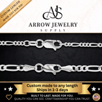 Load image into Gallery viewer, Solid 14K White Gold Classic Figaro Link Chain Necklace - Custom Length
