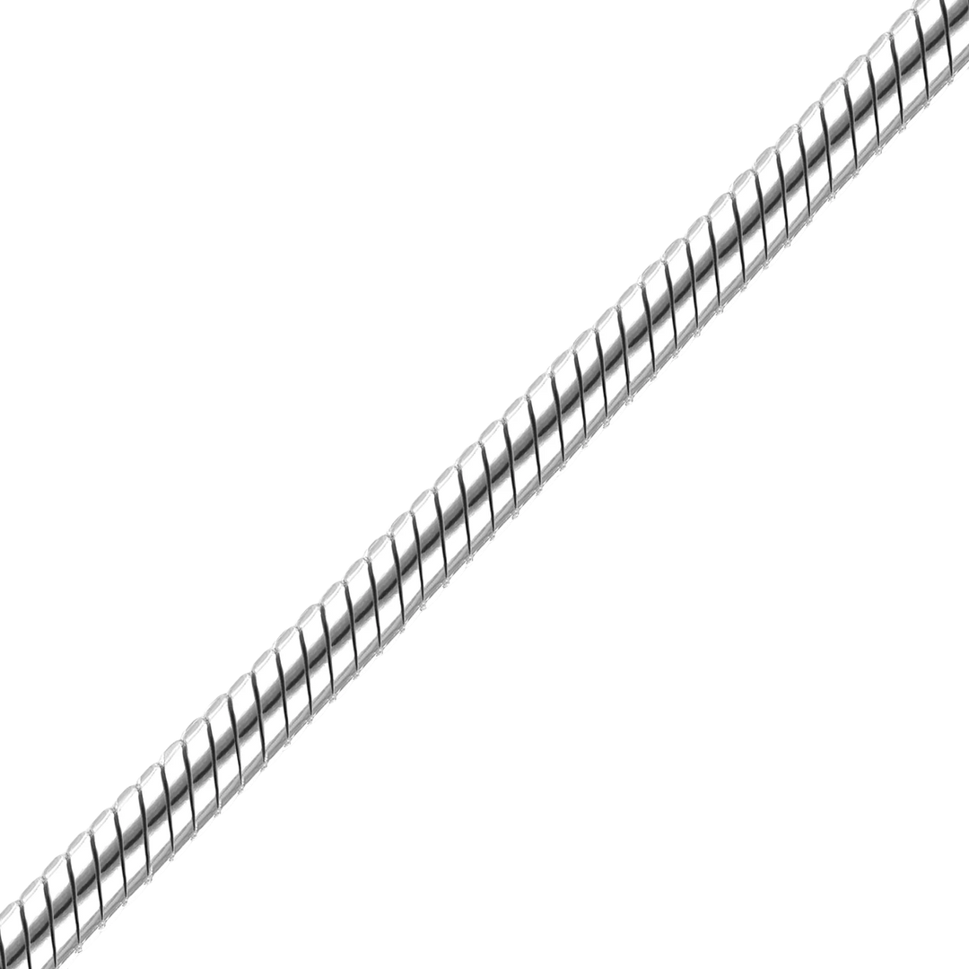 Solid 14K White Gold Round Snake Chain Necklace Made in any Custom Length