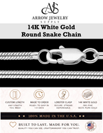 Load image into Gallery viewer, Solid 14K White Gold Round Snake Chain Necklace Made in any Custom Length
