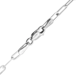Load image into Gallery viewer, Solid 14K White Gold Paperclip Cable Link Chain Necklace - Custom Length
