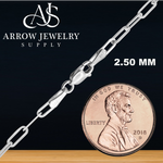 Load image into Gallery viewer, Solid 14K White Gold Paperclip Cable Link Chain Necklace - Custom Length
