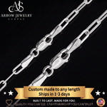Load image into Gallery viewer, Solid 14K White Gold Paperclip Cable Link Chain Necklace - Custom Length
