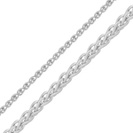 Load image into Gallery viewer, Solid 14K White Gold Wheat Chain Necklace Made in any Custom Length
