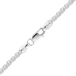 Load image into Gallery viewer, Solid 14K White Gold Wheat Chain Necklace Made in any Custom Length
