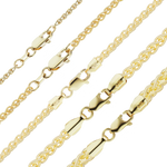 Load image into Gallery viewer, Solid 14K Yellow Gold Wheat Chain Necklace Made in any Custom Length
