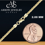 Load image into Gallery viewer, Solid 14K Yellow Gold Wheat Chain Necklace Made in any Custom Length
