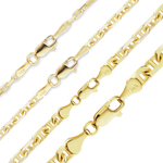 Load image into Gallery viewer, 14K Yellow Gold Anchor Mariner Cable Link Chain Bracelet Solid Gold Not Plated
