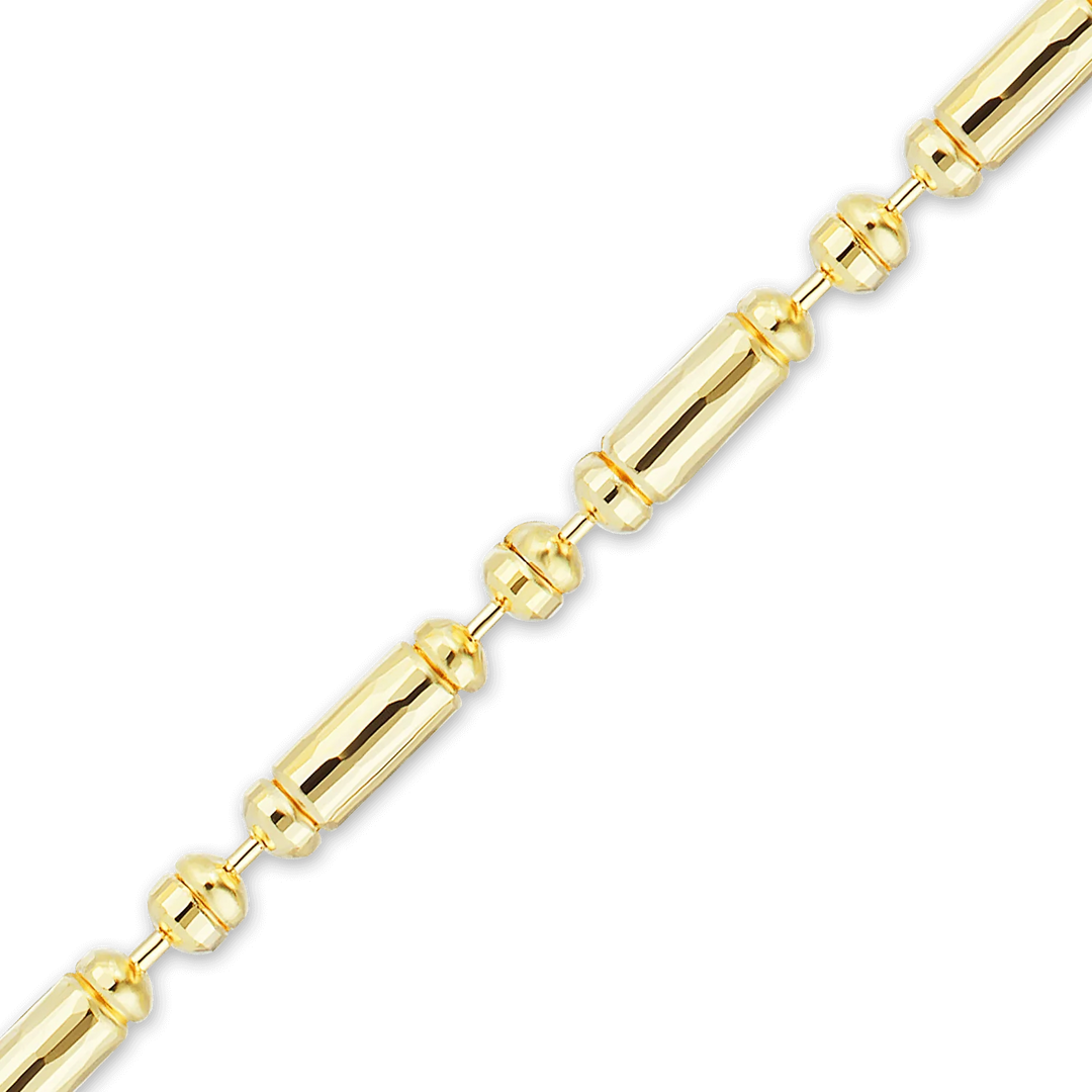 14K Yellow Gold Alternating Bead Ball Chain Bracelet Solid Gold Ball Bracelet