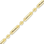 Load image into Gallery viewer, 14K Yellow Gold Alternating Bead Ball Chain Bracelet Solid Gold Ball Bracelet
