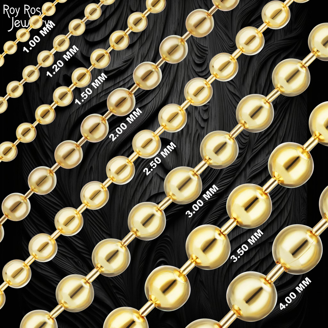 14K Yellow Gold Round Ball Bead Bracelet Solid Gold Ball Bracelet