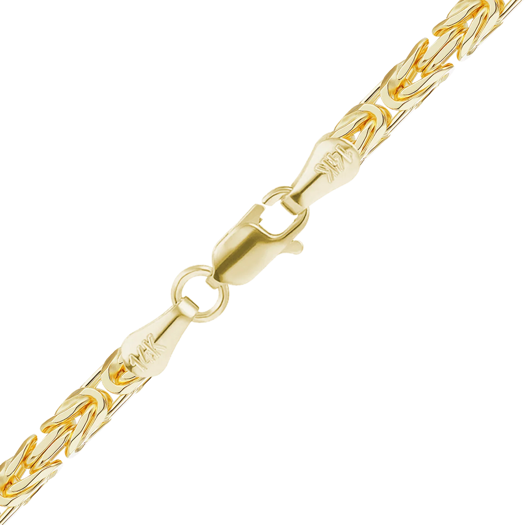14K Yellow Gold Handmade Byzantine Chain Bracelet Solid Gold Not Plated