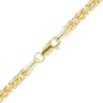 Load image into Gallery viewer, 14K Yellow Gold Handmade Byzantine Chain Bracelet Solid Gold Not Plated
