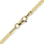 Load image into Gallery viewer, 14K Yellow Gold Bizmark Link Chain Bracelet Solid Gold Bismarck Not Plated
