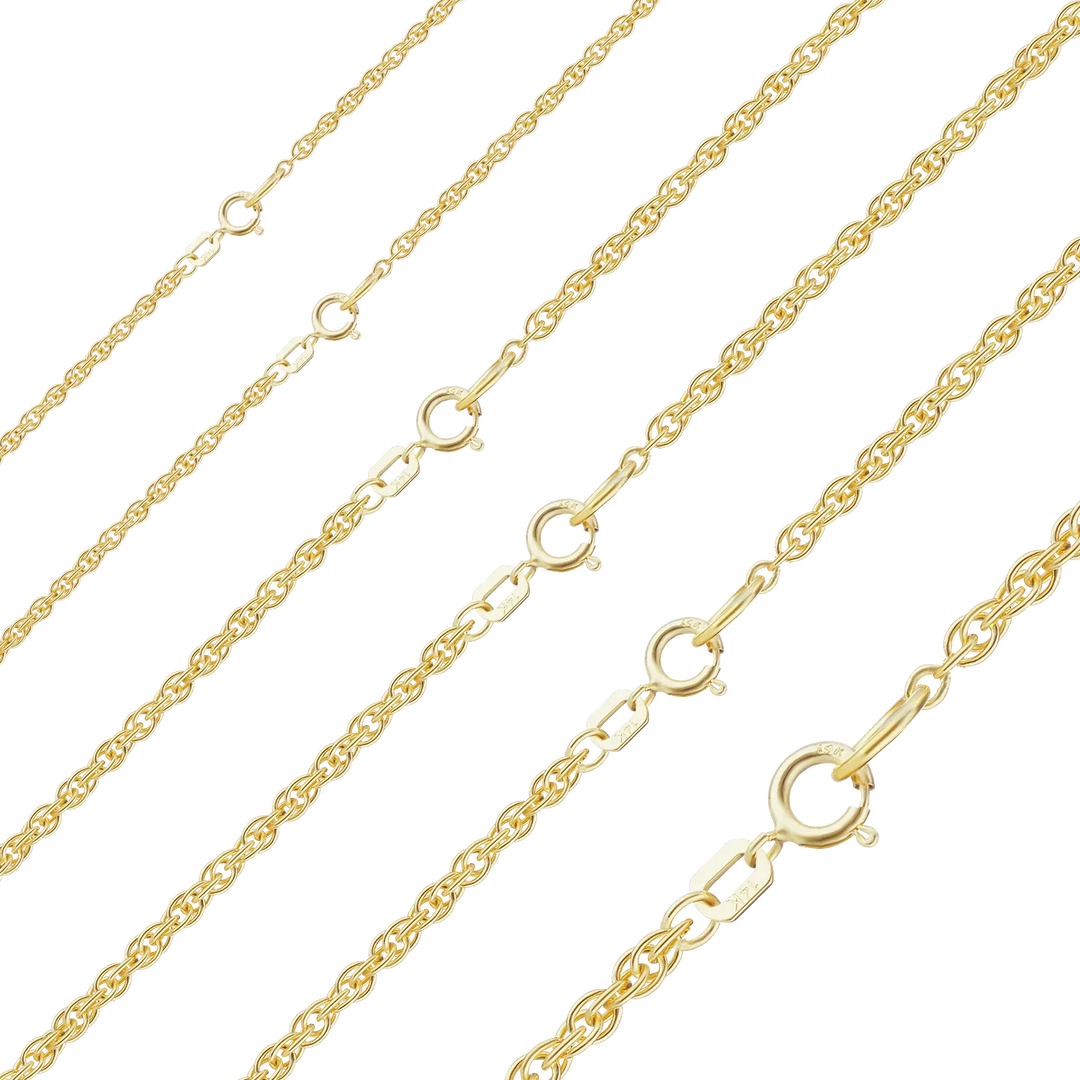 14K Yellow Gold Classic Rope-Cable Chain Bracelet Solid Gold Not Plated