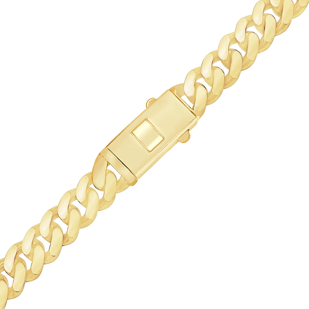 14K Yellow Gold Solid Cuban Curb Link Bracelet Not Plated